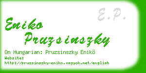 eniko pruzsinszky business card